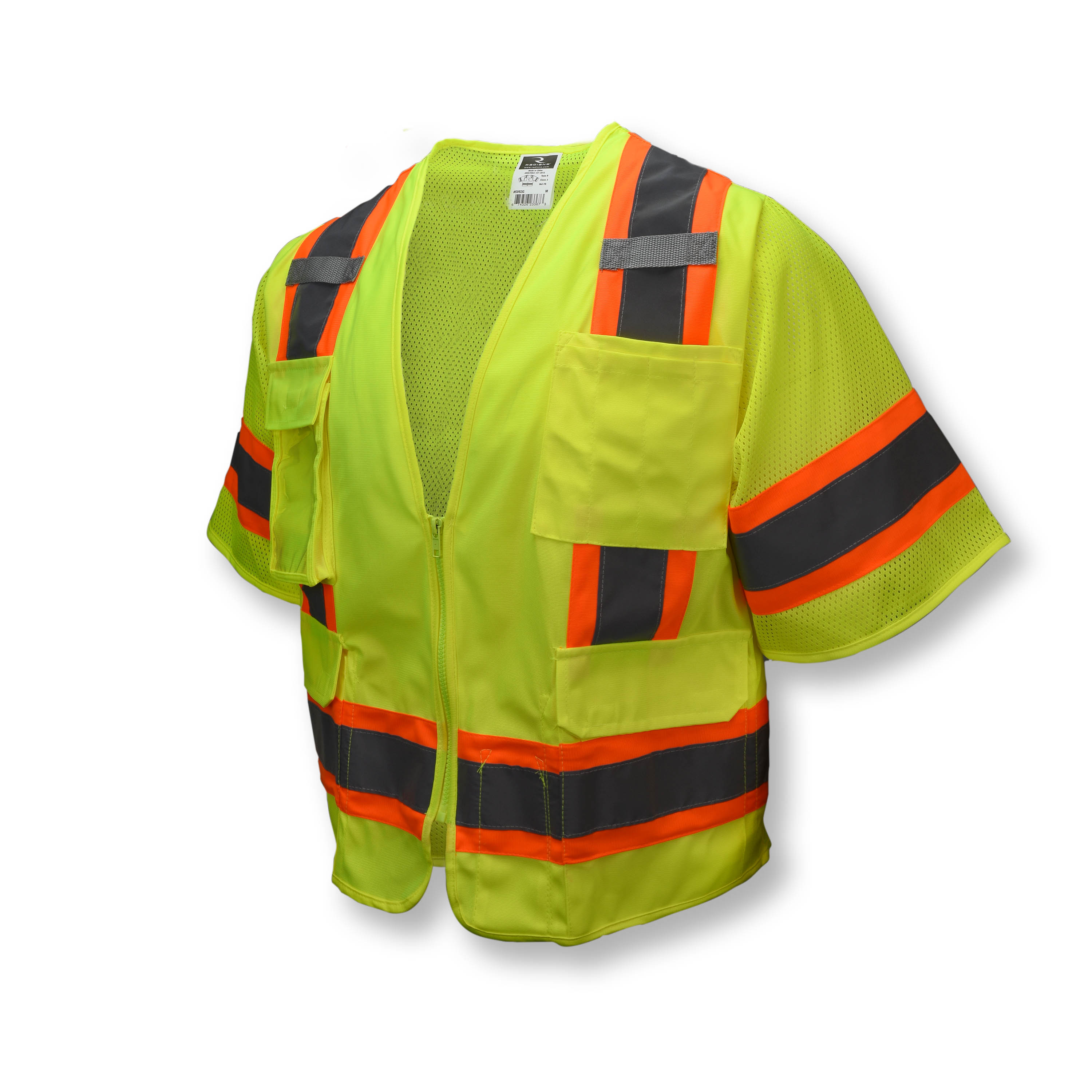 SV63 Two Tone Surveyor Type R Class 3 Two Tone Safety Vest - Green - Size XL - Safety Vests